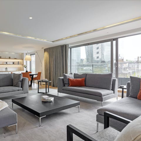 Take in the vistas over the South Bank from the living space and balcony