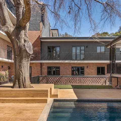 Go for a dip in the shared pool to cool off from the heat