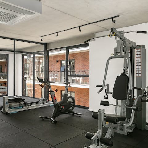 Take advantage of the building's gym facilities and don't miss a day of your workout