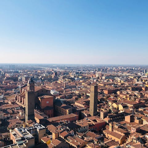 Take a leisurely stroll through the historic streets of Bologna that surround this central apartment