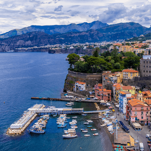 Walk five minutes to the harbour and take a boat tour along the Amalfi Coast