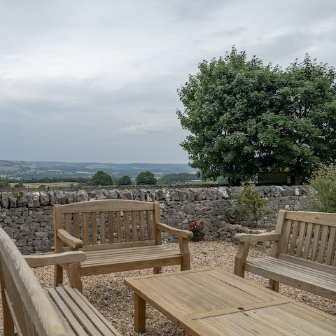 Sit with a glass of wine or bottle of beer and admire the stunning view