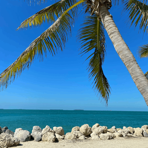 Visit the gorgeous, palm-lined beaches of Key West, located just a short walk from your home