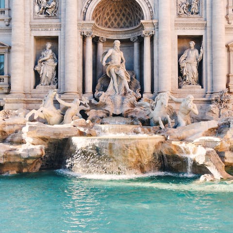 Take some snaps of the stunning Trevi Fountain, a twenty-three-minute walk away 