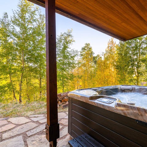 Take a dip in the hot tub after a day on the piste