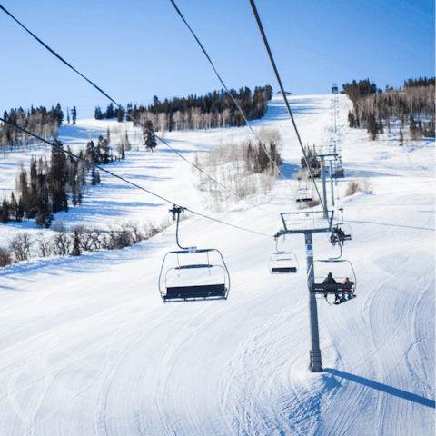 Take a two minute walk to the gondola and hit the ski slopes