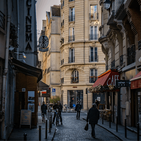 Explore the lively Latin Quarter, a five-minute walk away