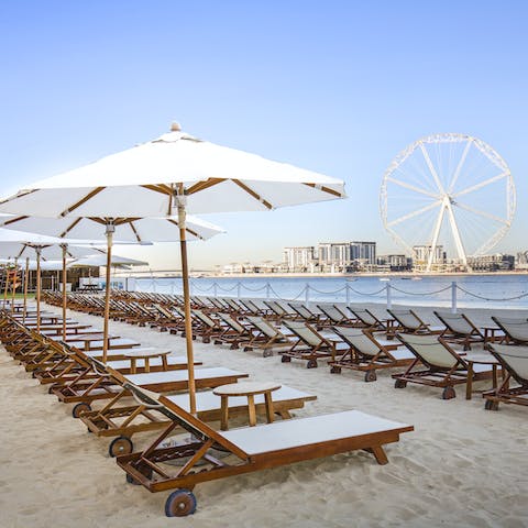 Soak up the sun on JBR Beach, a four-minute walk away