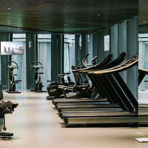 Head to the on-site fitness centre for an early morning workout