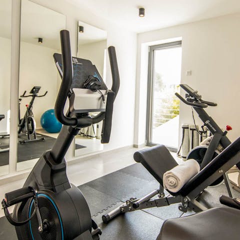Energise your stay with an uplifting workout in the home gym