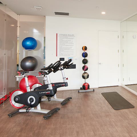 Break a sweat in the on-site gym, perfect for morning workouts