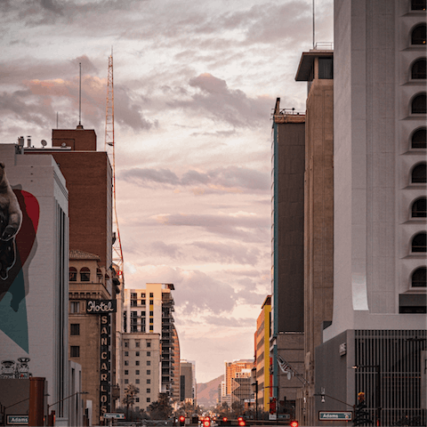 Explore vibrant downtown Phoenix, just a fifteen-minute walk away