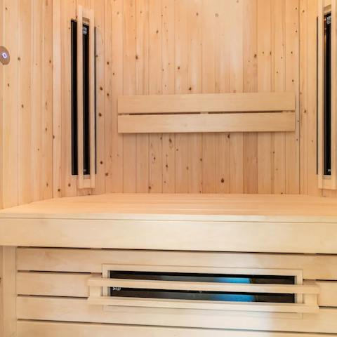 Relax and unwind in the luxurious infrared sauna