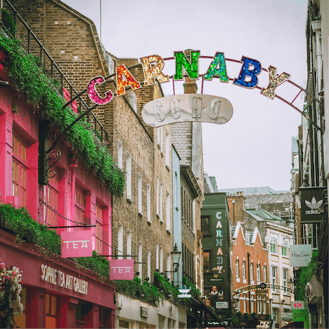 Head into Soho for quirky shops and hip bars, less than a ten-minute walk away 