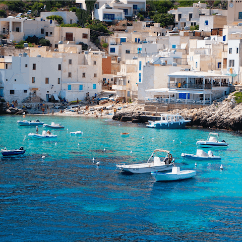 Explore the charming, whitewashed city of Trapani – a twenty-five minute drive away