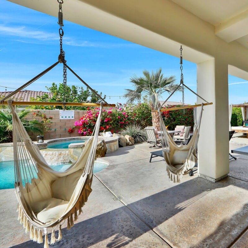 Enjoy an afternoon snooze in the shaded hammocks