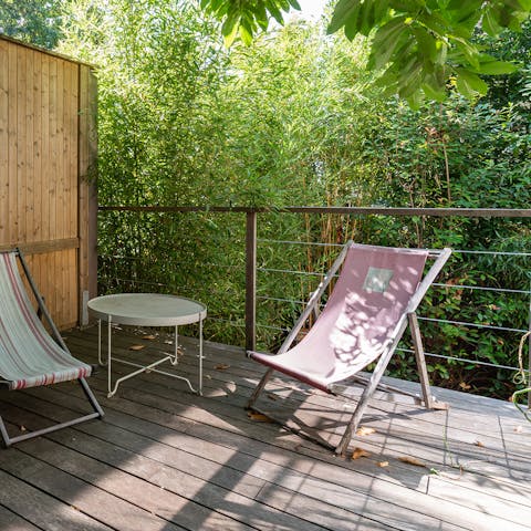 Find a wonderful sense of calm on the leafy terrace