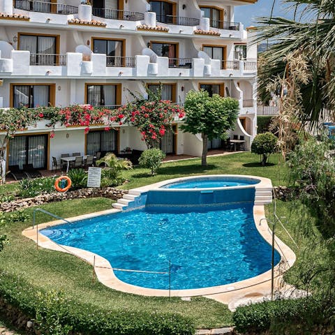 Cool off from the Spanish sunshine with a dip in the communal pool