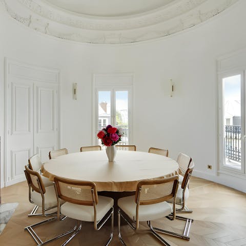 Entertain in the circular dining room