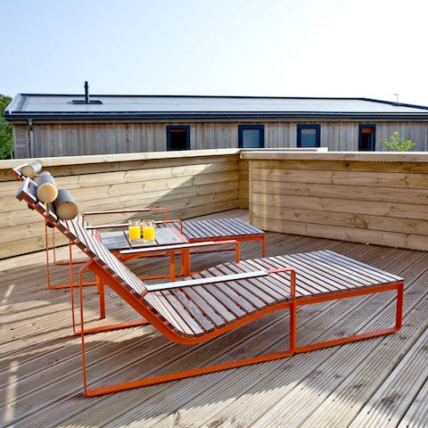 Sunbathe out on your private terrace 