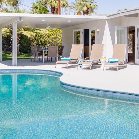 Lounge in or beside the private pool as you soak up the Californian sun