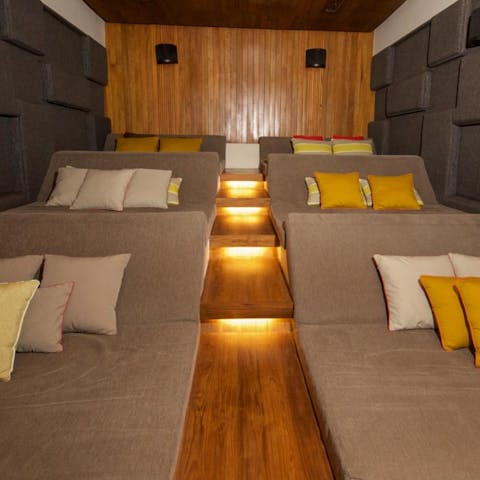 Organise snuggly movie nights in the private cinema room 