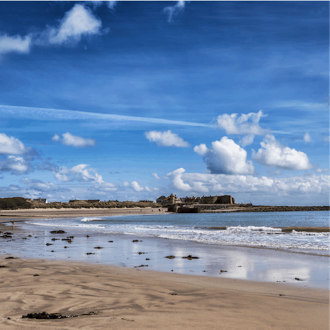 Explore the wild beauty of the Northumberland Coast – you're a short walk away from the soft sands of Beadnell's beach