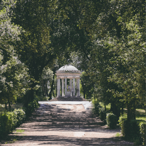 Stroll around the Villa Borghese gardens, a fifteen-minute walk away
