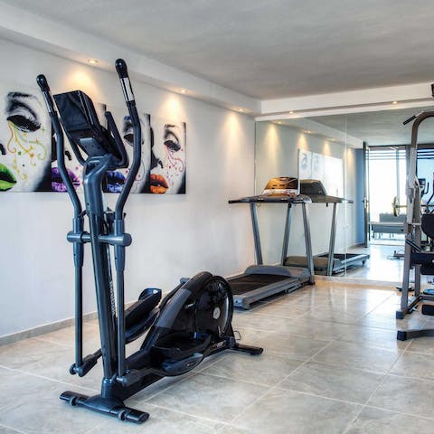 Get those endorphins pumping in the well-equipped resort gym