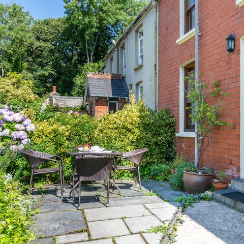 Enjoy your morning coffee alfresco on the patio