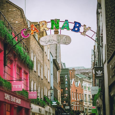 Wander less than ten minutes to Carnaby Street for some retail therapy