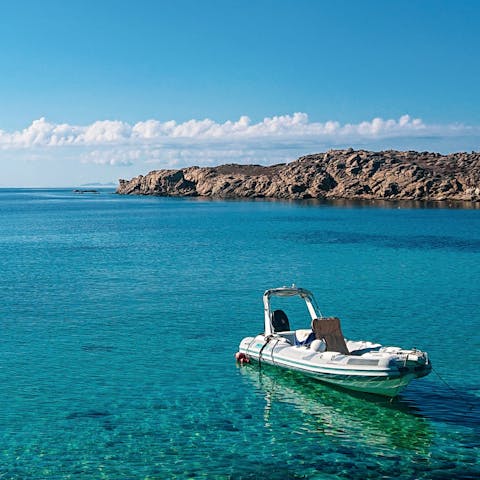 Experience the ease of coastal living from the sunny shores of Mykonos