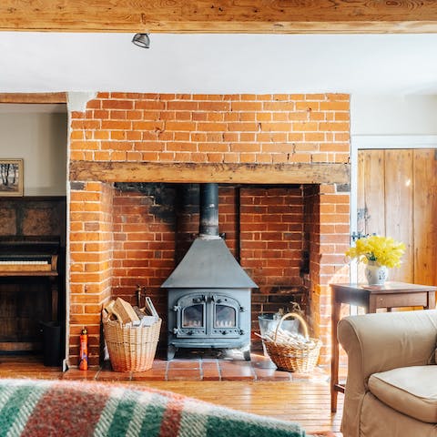 Cosy up around the wood burner when the Suffolk weather turns chilly