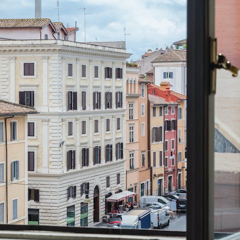 Stay in a typical period apartment with views  over the historic streets below