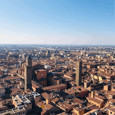 Stay in Bologna's ancient centre, a seven-minute walk from Piazza Maggiore