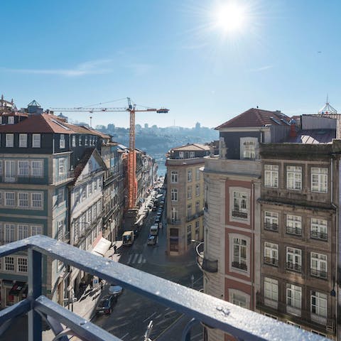 Sip on a cup of coffee as you admire the view from the balcony