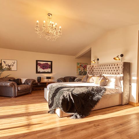 Wake up to sunlight streaming through the windows in the main bedroom suite