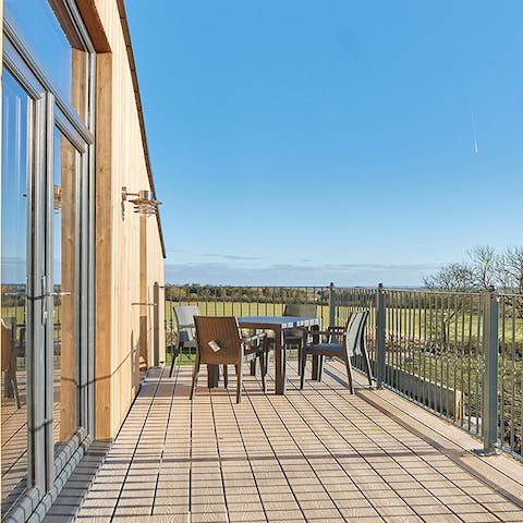 Enjoy coffee and cocktails on the balcony, admiring the rural scenery