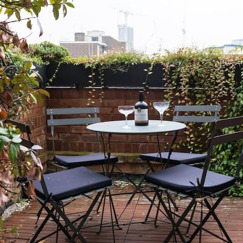 Enjoy the private terrace