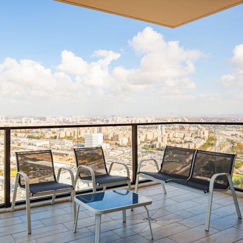 Shake up an iced mint tea to enjoy on your private balcony