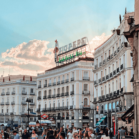 Ride the subway to Puerta del Sol and do some sightseeing