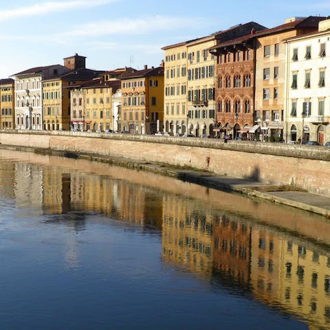 Stay just steps away from the Arno river