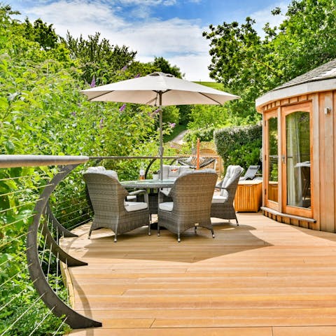 Drink or dine alfresco on your private terrace surrounded by trees