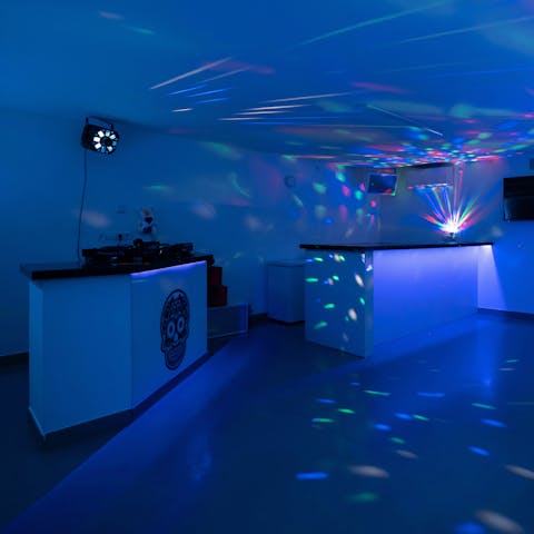 Host your own dance parties in the fun disco room