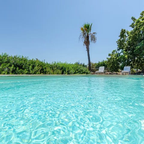 Cool off from the Mallorcan sun with a dip in the swimming pool