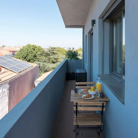 Begin the day with breakfast on your private balcony