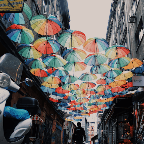 Visit the popular Umbrella Street in Kadıköy