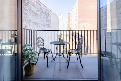 Take a breather from the city buzz on your private balcony