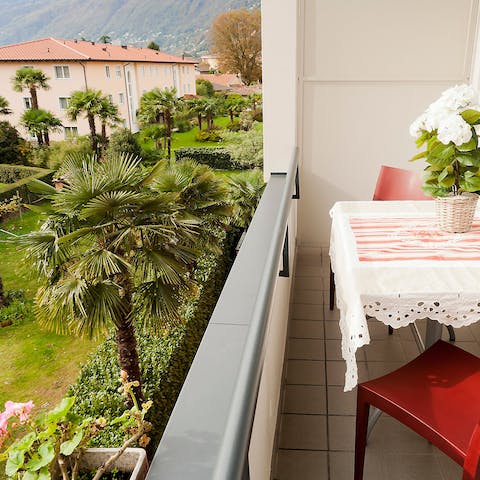 Gaze out onto the mountain greenery from your balcony 