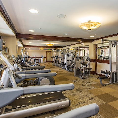 Keep on top of your workout regime in the resort's fitness centre